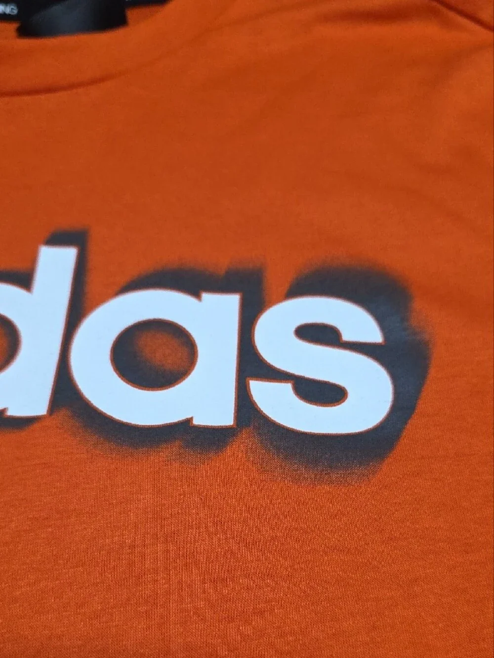 adidas Orange Short Sleeve Logo Tee with Shadow Print